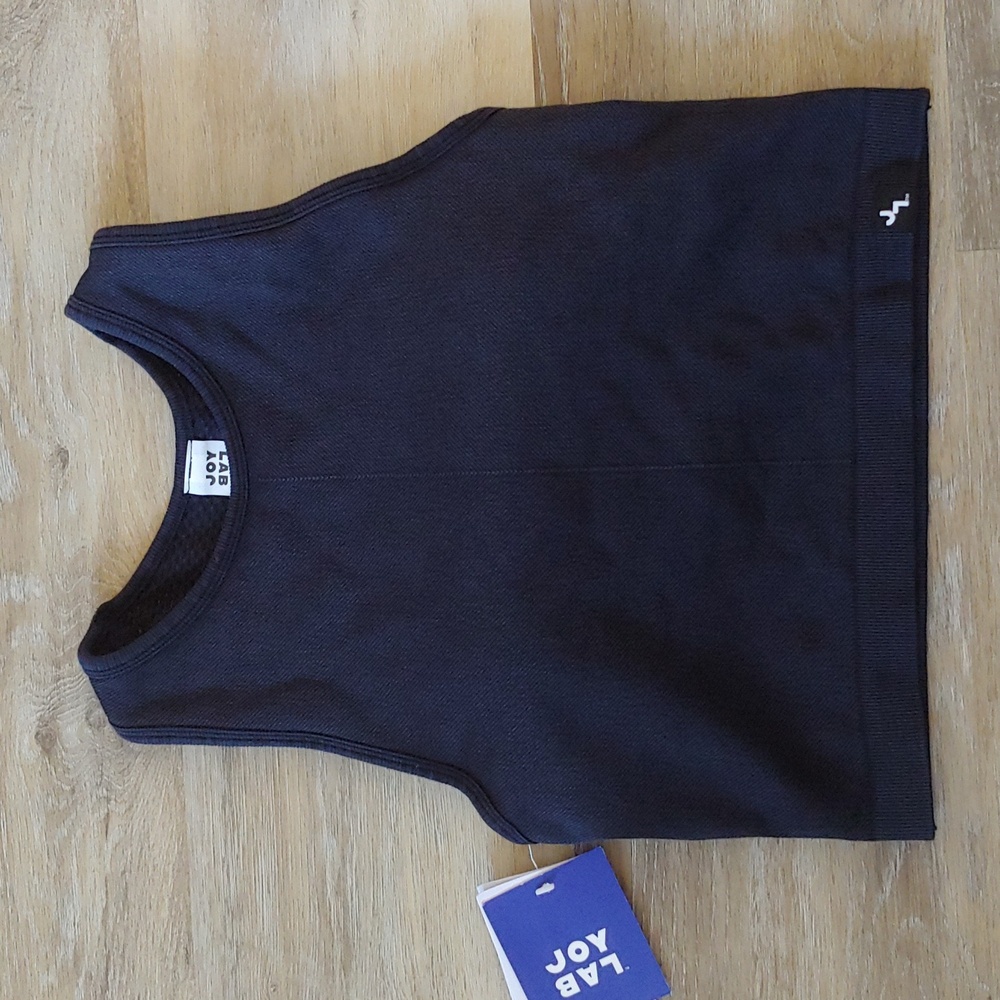 NWT JoyLab Women's Cropped Fit Padded Tank Top Black Size S